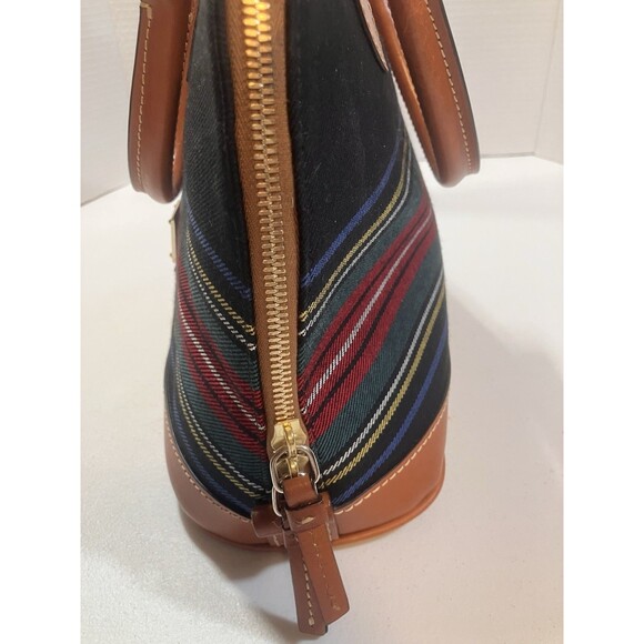 Dooney & Bourke Medium Double Zip Black Tartan Plaid Hand Bag Purse With Strap - Picture 8 of 16